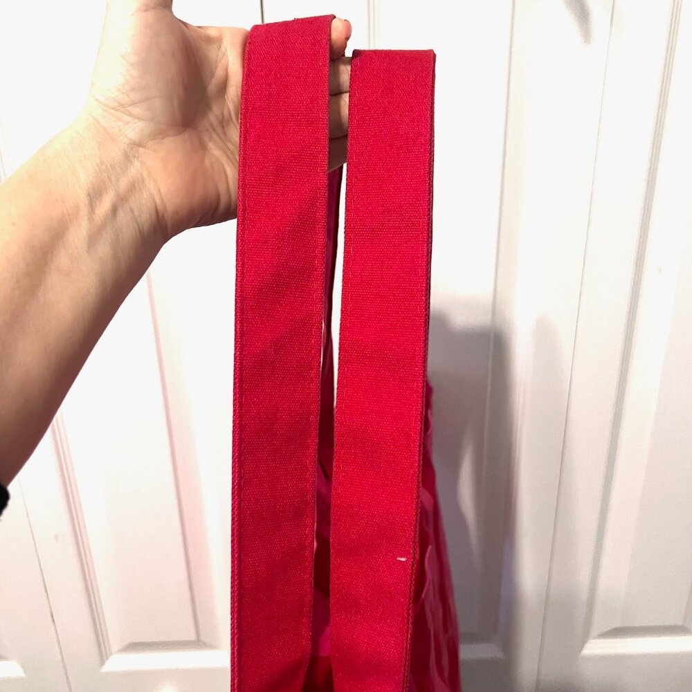 Victoria's Secret Iconic Pink/Red/Gold Striped Canvas Large Tote-Bonus Small One - Picture 13 of 16